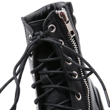 Large-Size Women's Shoes New Front With Thick-Sed Women's Boots Clubside Zipper High-Heeled Short Boots High Quality Shoes